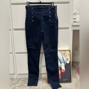 White House Black Market Sailor Button Jeggings sz 2 Dark Wash